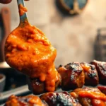 High-quality Tandoori Paste being brushed on meats with authentic spices, capturing rich